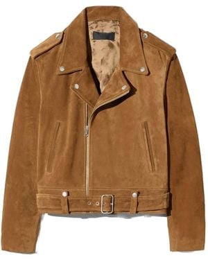 Nili Lotan Evel Belted Biker Jacket - Brown
