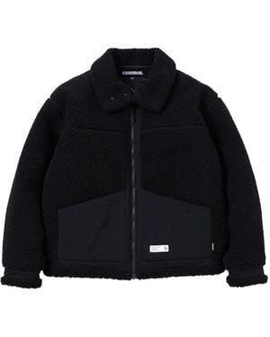 Neighborhood Fleece Paneled Coat - Black