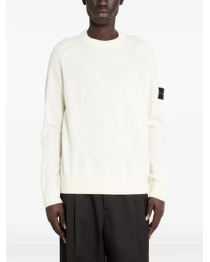 Stone Island Logo-Patch Crewneck Jumper - White