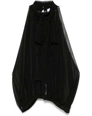 Monot Sleeveless Sheer Top - Black