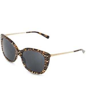COACH Signature C Geometric-Frame Sunglasses - White