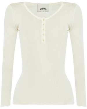 Isabel Marant Ribbed Buttoned Top - ホワイト