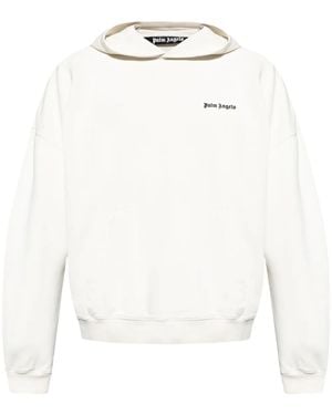 Palm Angels Hoodie Mit Logo-Stickerei - Weiß