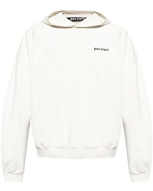 Palm Angels Cotton Slouchy Hood Jumper - White