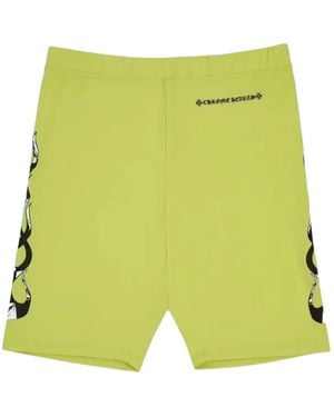 Chrome Hearts 99 Eyes Flame-Print Bike Shorts - Yellow