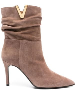Via Roma 15 80Mm Suede Boots - Brown