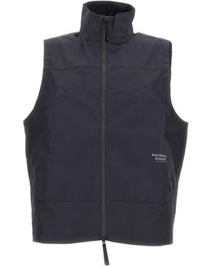 Pas Normal Studios High-Collar Reflective Logo Vest - Blue
