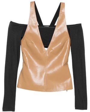Nanushka Ferr Halterneck Leather Top - Black