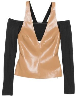 Nanushka Ferr Leren Top Met Halternek - Zwart