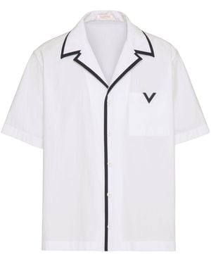 Valentino Garavani V-Detail Bowling Shirt - Blue