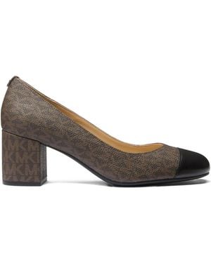 Michael Kors 57Mm Perla Flex Heeled Court Shoes - Brown