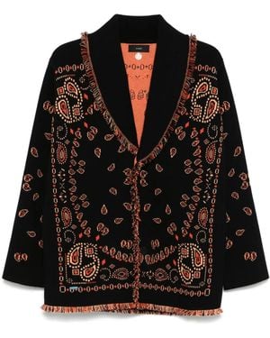 Alanui Cárdigan Bandana Jacquard - Negro