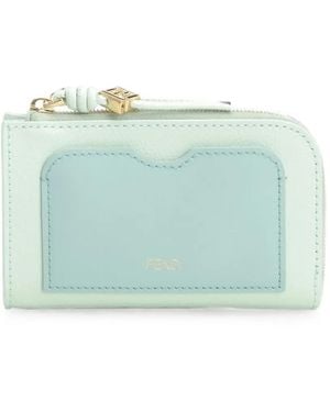 Fendi Ff Diamonds Card Holder - Blue