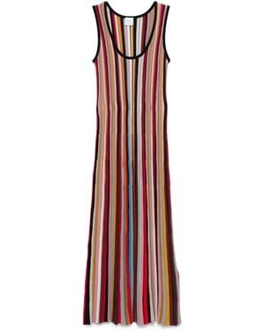 Paul Smith Striped Ribbed Knit Dress - Purple