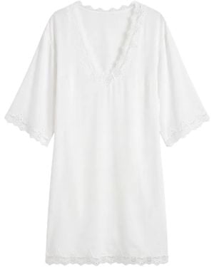 Reformation Sonny Lace-Trim Mini Dress - White