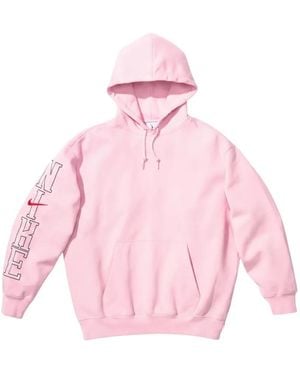 Supreme Logo-Embroidered Fleece Hoodie - Pink