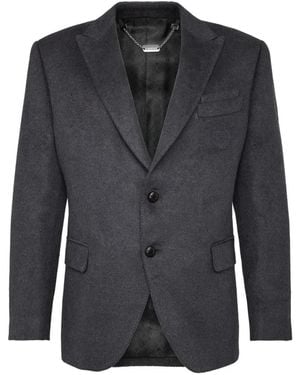 Billionaire Logo-Embroidered Single-Breasted Blazer - Grey