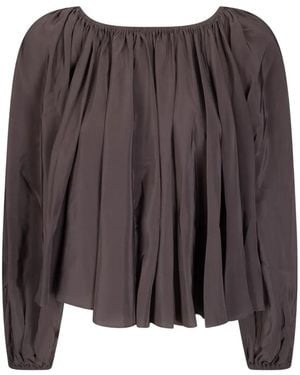 7 For All Mankind Off Shoulders Blouse - Brown