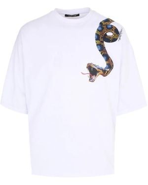 Roberto Cavalli Snake-Print T-Shirt - White