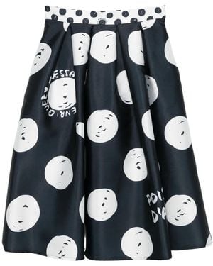 ALESSANDRO ENRIQUEZ Polka Dot Print Skirt - White