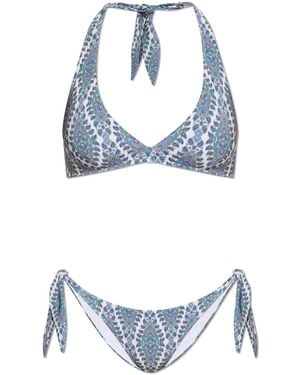 Etro Bikini Met Paisley-Print - Blauw
