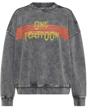 One Teaspoon Studded-Logo Sweatshirt - Grey
