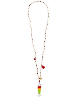 BLAKLACE Beaded Tassel Necklace - White