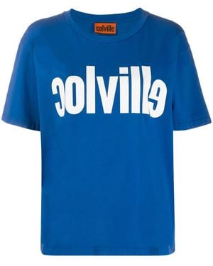Colville Logo Print T-Shirt - Blue