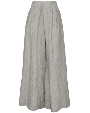 Phisique Du Role Linen Palazzo Trousers - Grey