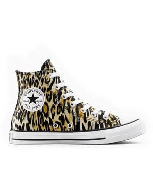 Converse Zapatillas Altas Con Motivo De Leopardo - Blanco