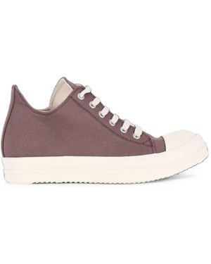 Rick Owens Low Cotton-Canvas Sneakers - Pink