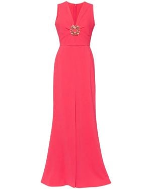 Elie Saab V-Neck Long Dress - Pink