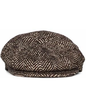 Tagliatore Buddy Herringbone-Weave Flat Cap - Brown