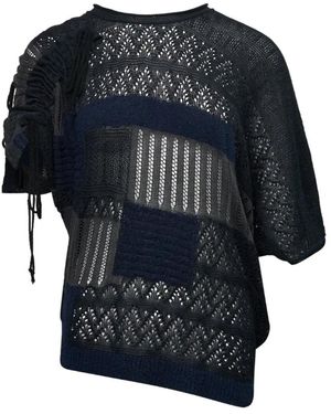 Y's Yohji Yamamoto Asymmetric Gathered Sweater - Black