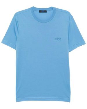 Kiton T-Shirt mit Logo-Stickerei - Blau