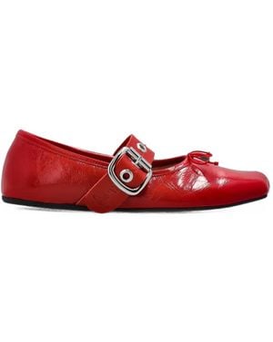 Vivienne Westwood Alice Buckle-Strap Ballet Flats - Red