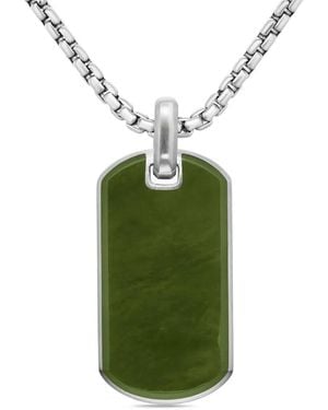 David Yurman Sterling Chevron Tag (35Mm) - Green