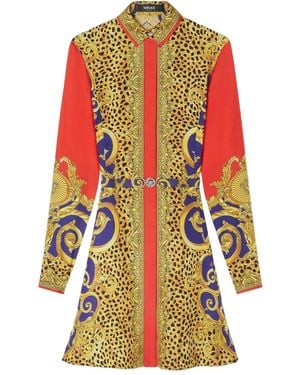 Versace Hemdkleid mit Print - Weiß
