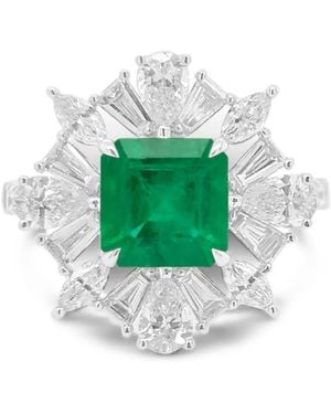 HYT Jewelry Emerald And Diamond Ring - Green