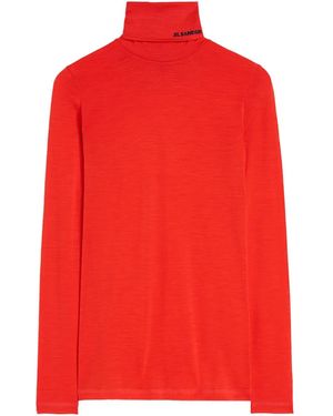 Jil Sander T-Shirt À Col Roulé - Red