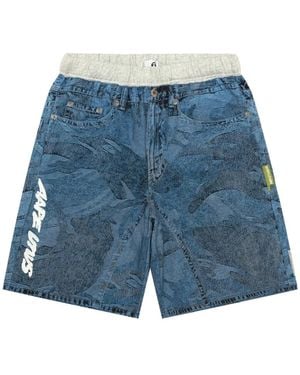 Aape By A Bathing Ape Short Imprimé À Taille Élastiquée - Bleu