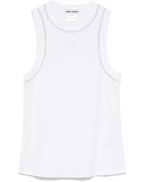 DKNY Stud-Detailing Tank Top - White