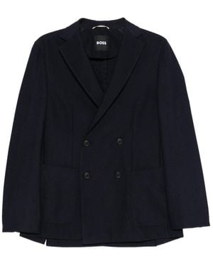 BOSS Double-Breasted Jacket - Blue