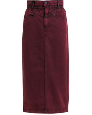 Essentiel Antwerp Elasticated-Waistband Denim Midi Straight Skirt - Purple