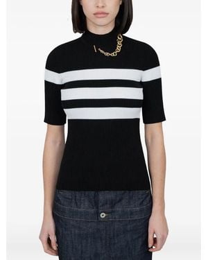 Jean Paul Gaultier チェーントリム トップ - ブラック