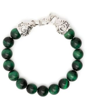 Emanuele Bicocchi Tiger Eye Beaded Bracelet - Green