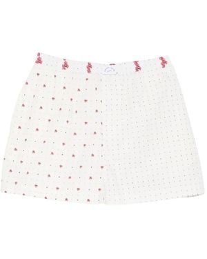 Maison Labiche Flower-Print Shorts - White