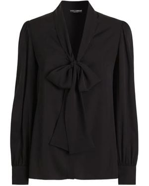 Dolce & Gabbana Blouse Met Tonale Stiksels - Zwart