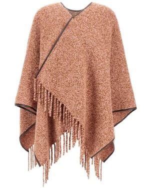 Herno Poncho Mit Fransen - Pink