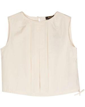 Moorer Ervisa-Wfc Pleated Tank Top - Natural